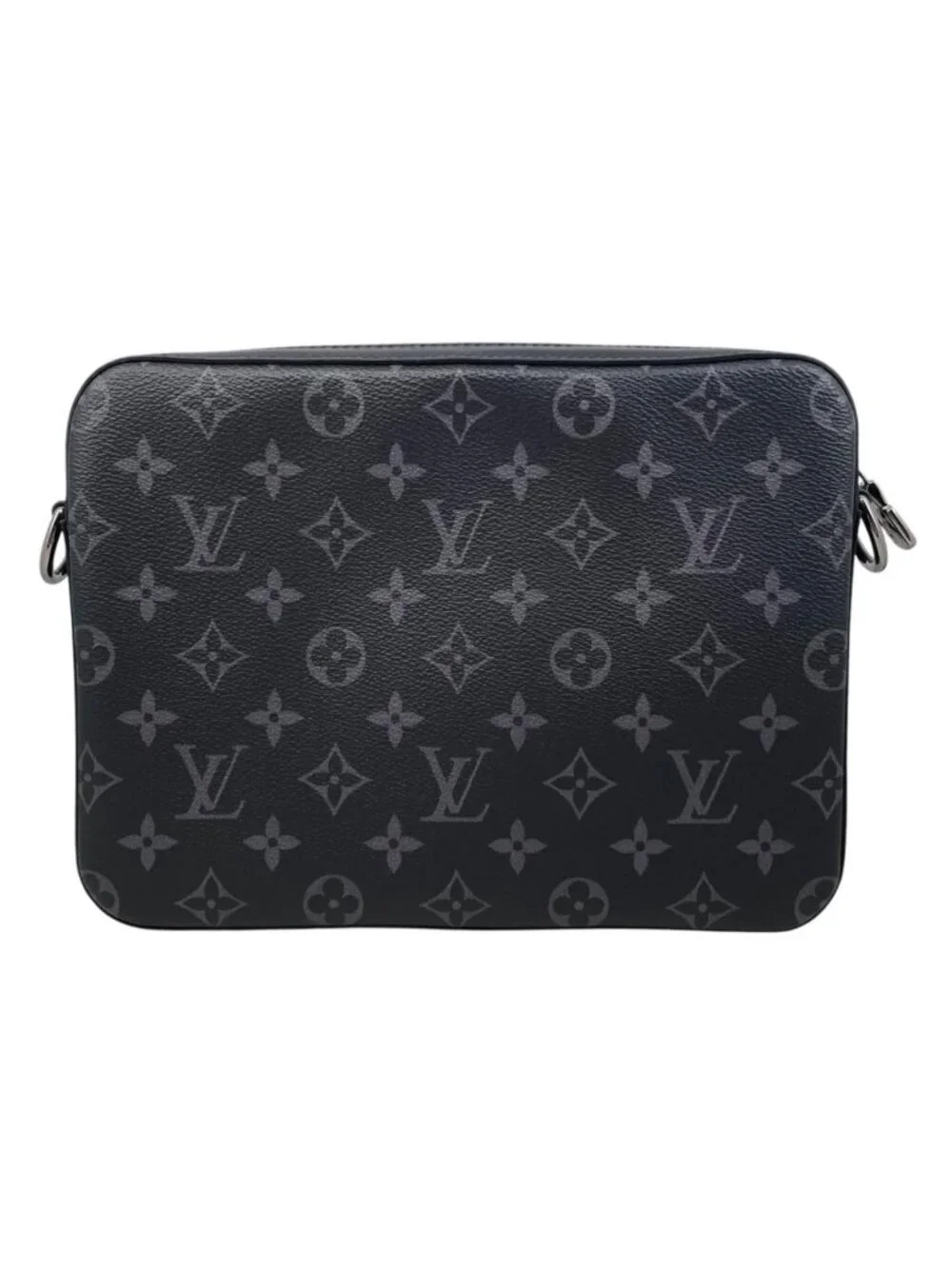 Louis Vuitton Shoulder Bag Trio Messenger Monogram Eclipse Reverse Black Gray